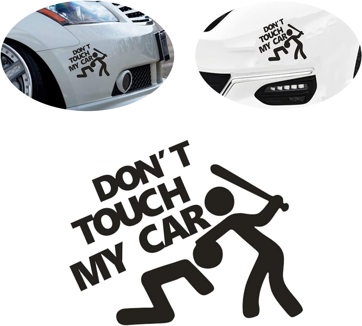 Creative Car Sticker Funny Dont Touch My Car Body Decal Stickers Waterproof Motorcycle Decoration Auto Decals Car Motorcycle Styling Accessories, Black