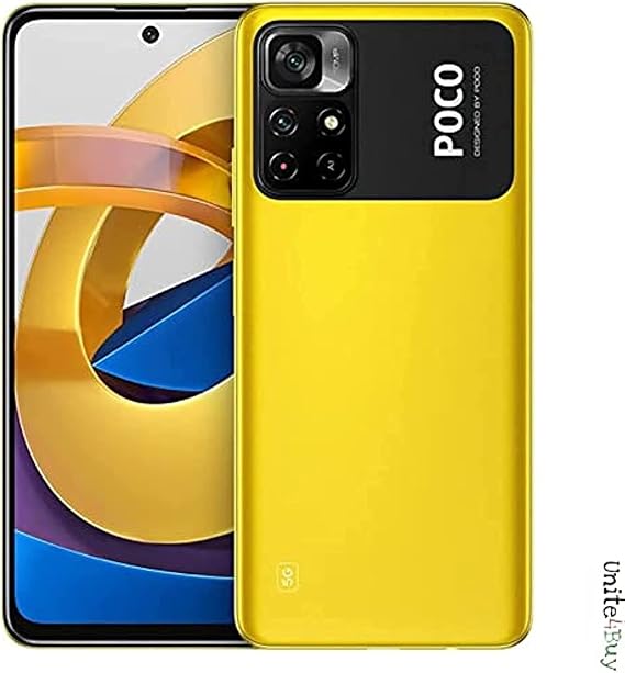 Poco M4 PRO 5G 64GB 4GB RAM Factory Unlocked (GSM Only | No CDMA - not Compatible with Verizon/Sprint) w/Fast Car Charger Bundle - Yellow