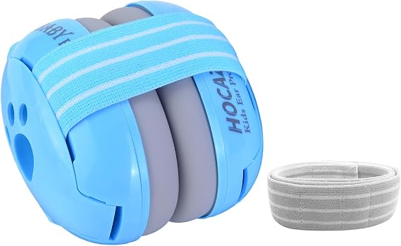 HZ001 Baby Hearing Protection - CE & CPC Certified for Babies up to 36 Months - with Replacement Headband Baby Earmuffs Ear Protection for Airplane, Firework Show - Blue
