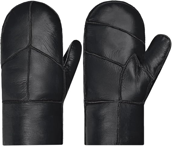 Harssidanzar Women Winter Soft Fleece Lined Genuine Leather Mittens KL030US