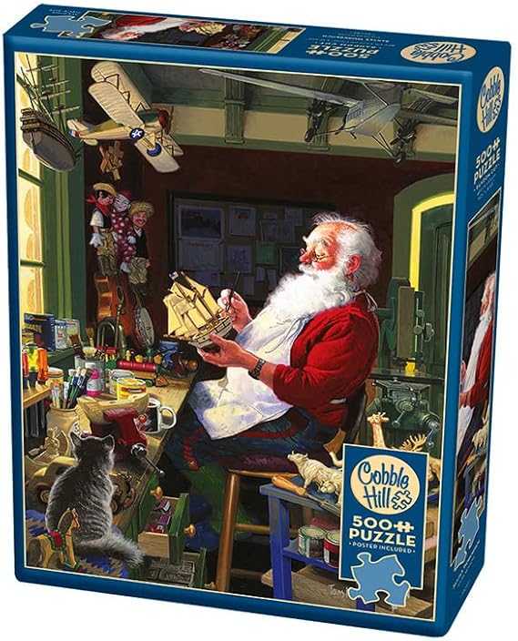 Cobblehill 85043 500 pc Santa's Workbench Puzzle, Various