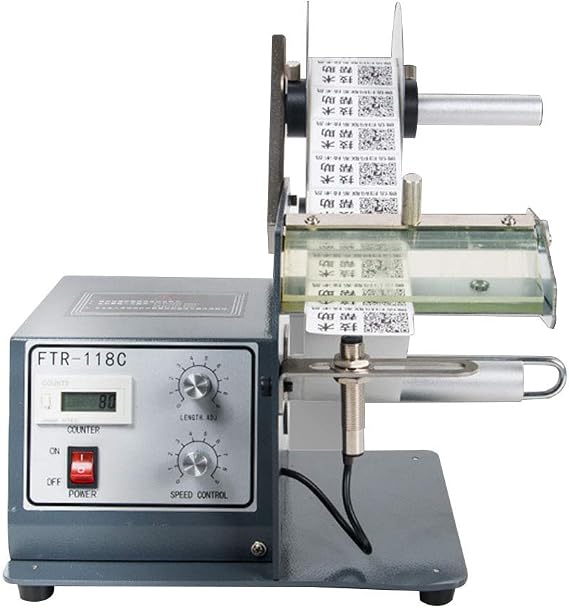 CGOLDENWALL Automatic Label Dispenser 4.72" Width Sticker Dispenser Label Separating Peeling Machine, Auto Counting Speed Adjustable, for Different Label Sizes, 110V (4.72"/120mm Width)