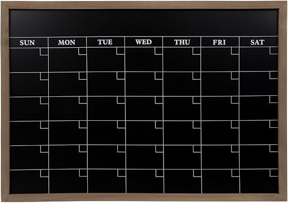Hobby Lobby Wall Calendar, Chalkboard Style, Black, White & Brown | 21.63" H x 30.75" W x 0.81" D