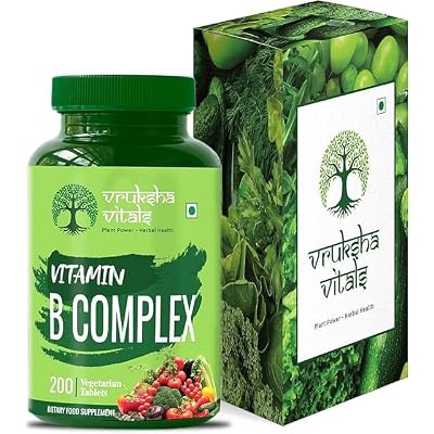 Vedanta Vita B Complex Vegetable Capsules, 100% RDA B Vitamins B1, B2, B3, B5, B6, B7, B9, B12, Vitamin C, Calcium, Iron, Zinc, Potassium, Folic Acid, 200 Count