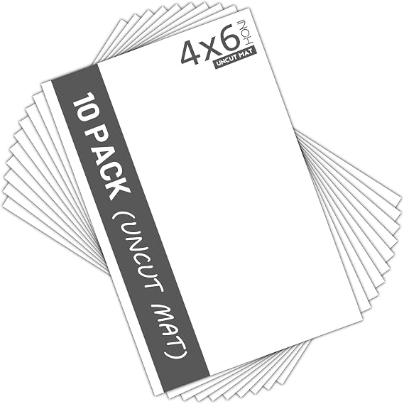 Mat Board Center 10 Pack Uncut Mat Boards, 4x6 White Matboards | Acid-Free & 4-Ply Thickness Backer Boards Great for Pictures, Photos, Framing Backing