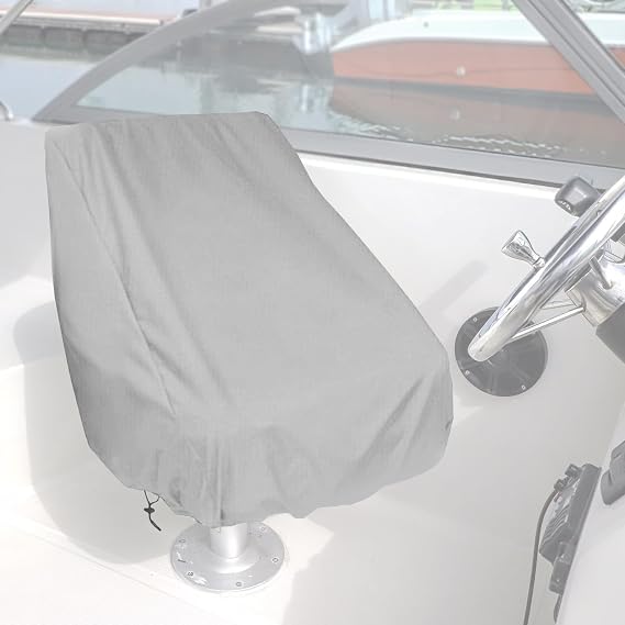 Boat Captain Chair Cover - Helmsman Seat Protector Shield, Waterproof Dustproof to Resistant to Fading, 24" L x 22" W x 25"H
