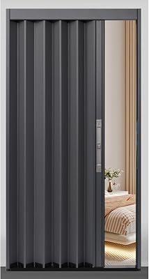 YLLFFLL 90 in Tall Accordion Doors Interior, Gray Folding Barn DoorsMultifold Closet Retractable Door for Laundry Room Bedroom Doorway Partitions, Easy to Install84 in x 90 in213.4 cm x 228.6 cm
