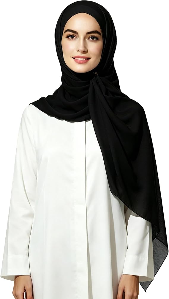 Lina & Lily Non-see-through Bubble Crepe Chiffon Muslim Hijab Head Scarf Shawl Wrap Thick Lightweight