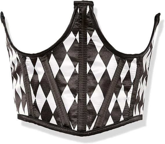 Daisy corsets womens Lavish Black & White Diamond Satin Open Cup Waist Cincher