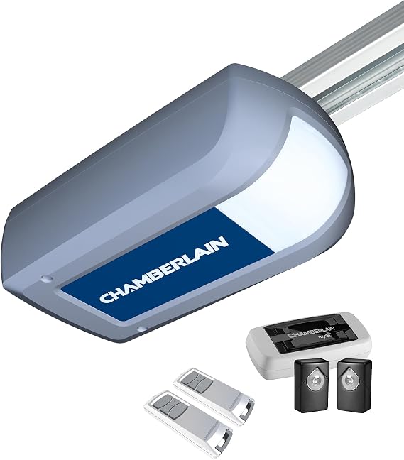 Chamberlain ML810EV-Smart Garage Door Drive - Powerful & Quiet - Smart Home Enabled - With myQ Starter Kit - 800 N Tensile Force - Easy Assembly