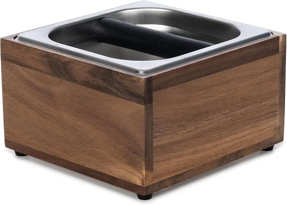 Espresso Knock Box Coffee Puck Dump Bin Grounds Accessories Tamping Station