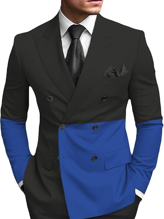 Mens Printed Double Breasted Suit Jacket Stylish Slim Fit Button Sport Coats Banquet Party Blazer Jackets