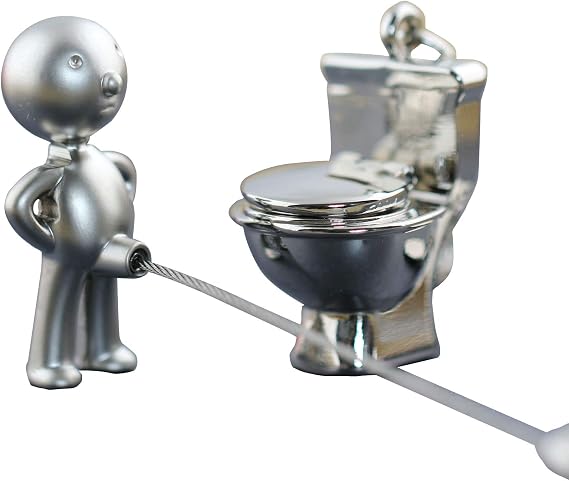 maycom Creative Fashion Romantic Couple Keychain Key Chain Ring Keyring Key Fob for Valentine's Day Gift (Toilet & Mr.p Urinal)