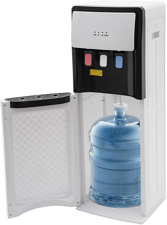 Bottom Loading Water Cooler Dispenser for 5 Gallon Bottles - 3 Temperature Settings - Hot(85-95C/185-203F), Cold(5-10C/41-50F) & Room Water, White