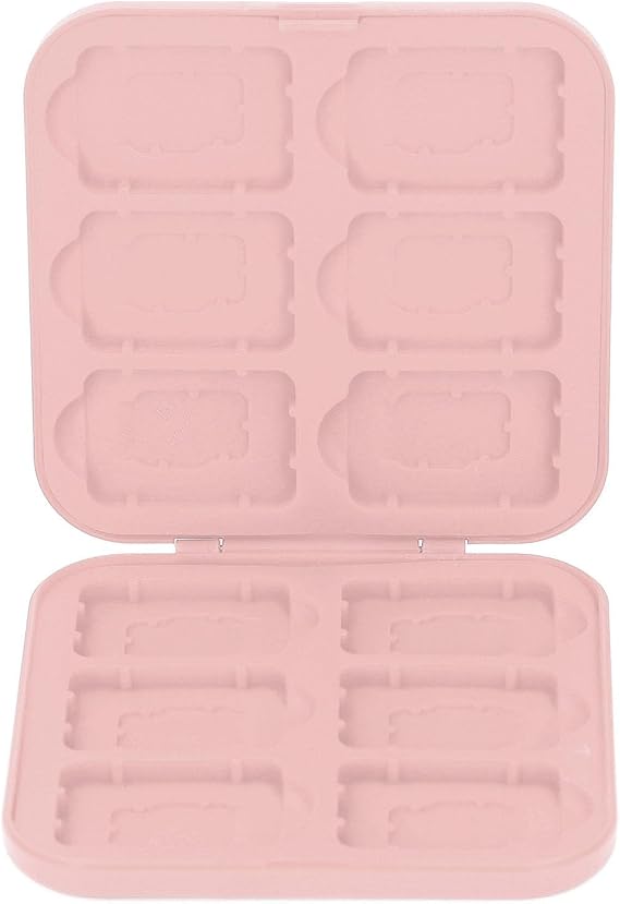 goodstumbler 12 in 1 Game Card Case Universal Compatible with Nintendo Switch: 12 Cartridge Slots Silicon Game Storage Holder for Storage Card SDHC Memory Card and More (Pink)
