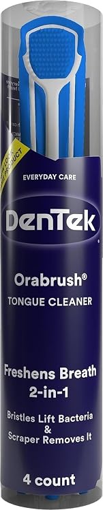 DenTek Orabrush Tongue Scraper, Gentle Tongue Cleaner Brush, 4ct