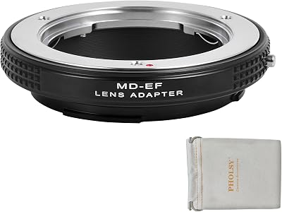 PHOLSY Lens Mount Adapter Manual Focus, Only Macro Shots, Compatible with Minolta Rokkor MD MC Mount Lens to Canon EOS EF-Mount Camera Body, Minolta to EOS, MD to EF, MD to EOS