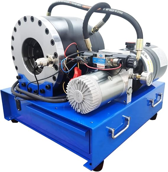 Portable Electric Hydraulic Hose Crimper Machine with 10 Dies, 1/4"-2" High Pressure Hose & Tube Crimping Tool for Automotive, Truck, and Outdoor Use DC12V
