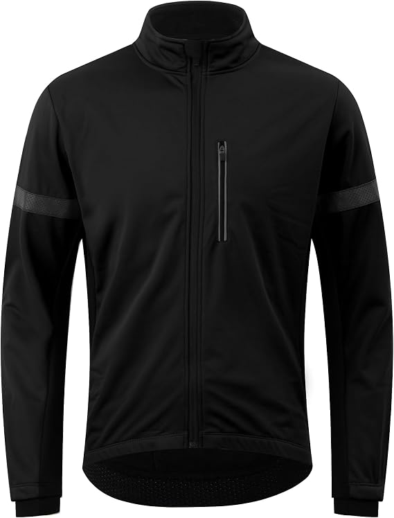 Men's Cycling Jacket Winter Cycling Clothing Windproof Waterproof Thermal Softshell Bike Windbreaker Zipper Pockets