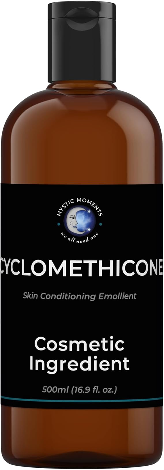 Mystic Moments | Cyclomethicone Emollient | 500ml | Lightweight volatile silicone fluid for serums, creams, lotions, hair care and cosmetic formulations.