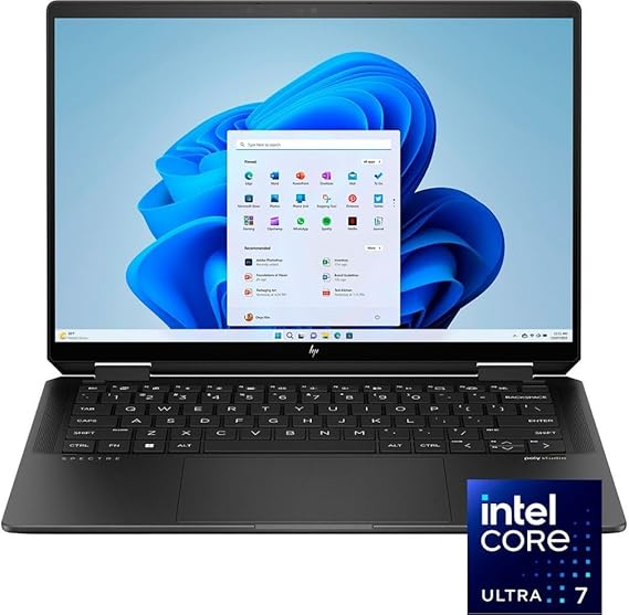 HP Spectre x360 2-in-1 14 Laptop 2024 14 2880 x 1800 120hz Touchscreen, Intel Evo Core Ultra 7 155H, 16-core, Intel Arc Graphics, 32GB LPDDR5, 4TB SSD, Backlit KB, Thunderbolt 4, FP, Windows 10 Home