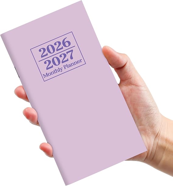 Pocket Calendar 2026-2027 for Purse, Two Year Monthly Planner Pocket Size, Jan 2026 to Dec 2027 Monthly Planner Small Size (6.5" x 3.5") - Purple