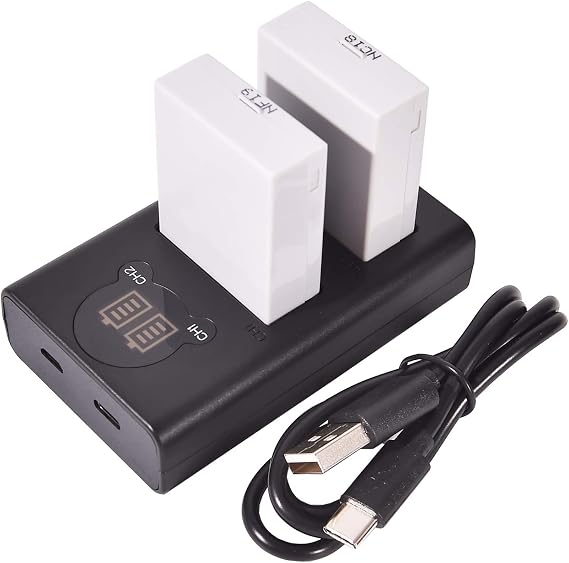 DSTE 2-Pack LP-E8 Battery + Dual USB Charger Compatible with Canon EOS 550D 600D 650D 700D Kiss Digital X4 X5 X6i X7i Rebel T2i T3i T4i T5i LC-E8E
