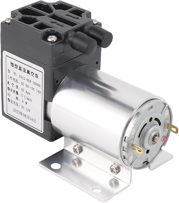 12V Vacuum Pump Negative Pressure Suction Pump Mini Small Oilless Vacuum Pump 65120kpa 5Lmin with Bracket