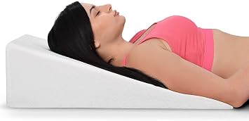 Bed Wedge Pillow With Memory Foam Top 7.5in - Ideal For Comfortable, Restful Sleeping - Wedge Pillow Neck & Back Pain Relief, Acid Reflux, Snoring, Heartburn, Allergies - Versatile & Washable Cover