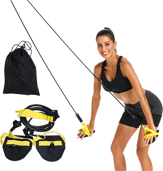 Training Equiptment Dry Land Cord Pull Rope Swimming Trainer Resistance Band and Paddles for Arm Pull Training Strength Training