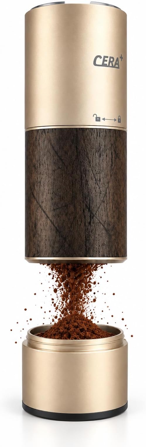 CERA+ CGE01 Portable Burr Coffee Grinder, Electric Espresso Grinder