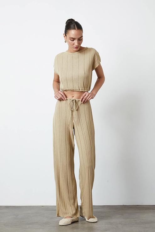 Kayık Yaka Crop Bluz