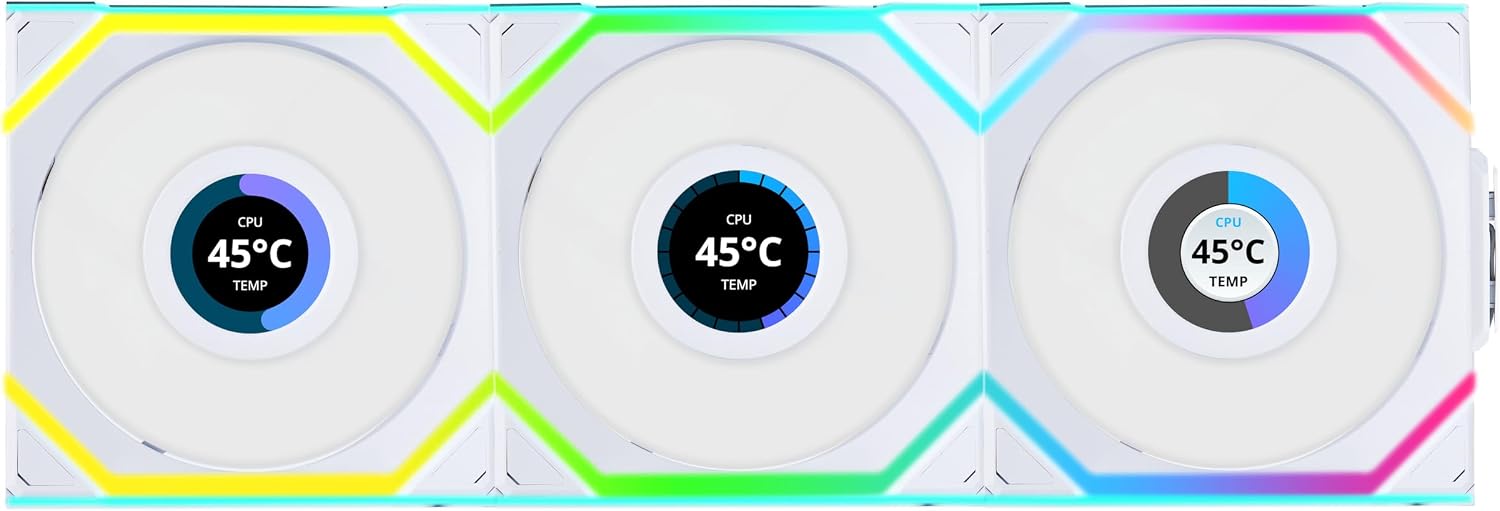 Lian Li UNI FAN SL WIRELESS LCD 3x120mm White Case Fan G99.12SLLCD1W3W.00