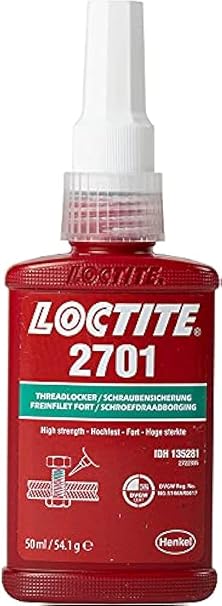 Genuine Henkel Loctite 2701 Maximum Strength - Threadlocking Adhesive - 50 ML