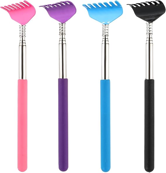 Back Scratcher 4 Pack Back Scratcher for Women Men Portable Extendable Back Scratchers Stainless Steel Telescopic Back Scratchers for Head Legs and Other Tickling Massage