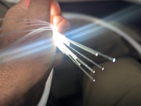 VASTFIRE Glow in The Dark Stars for Ceiling Fiber Optic Cables RGBW Strands for Starlight Headliner Star Projector Galaxy Light Starlight Projector (100pcs*(0.03in*9.8FT)*0.75mm*3m)
