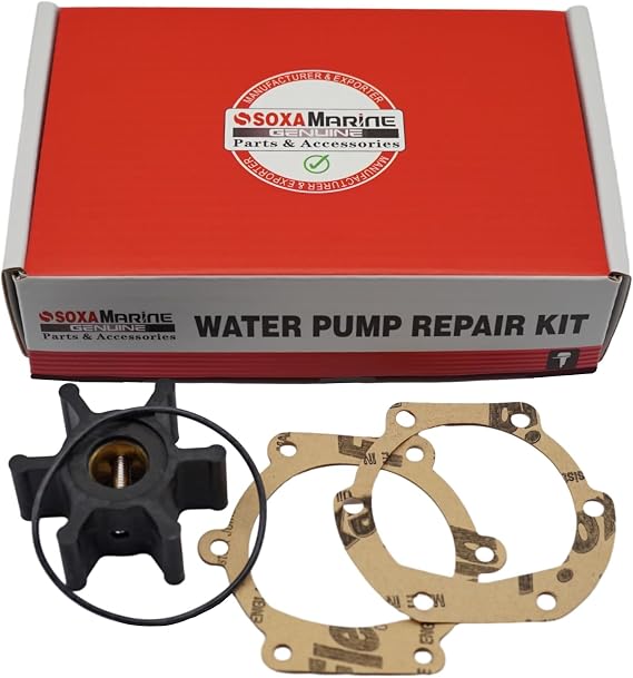 09-1026B Raw Sea Water Pump Impeller Kit for Johnson & Jabsco 673-0001 | Compatible with Volvo Penta AQ BB MD Diesel & Gasoline Engines Replacement 22222936, 09-1026B-1, Sierra 18-3080 & 18-3036