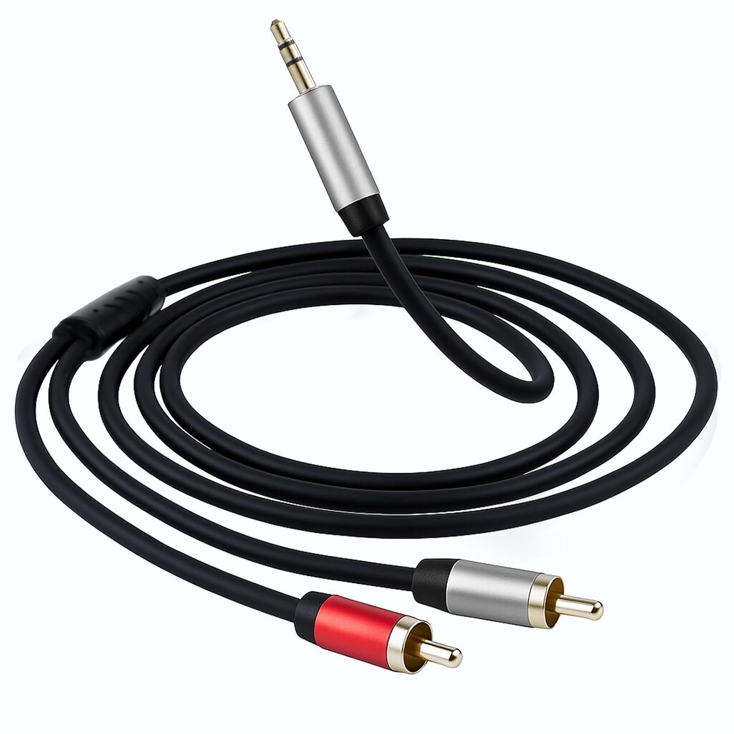 3.5mm to 2RCA Audio Cable 4.9FT Audio Auxiliary Stereo Y Splitter Cable Audios Adapter Cables 2 Male RCA Adapter AUX Cord Sound Cord for Smartphones MP3 Tablets Speakers Home Theater