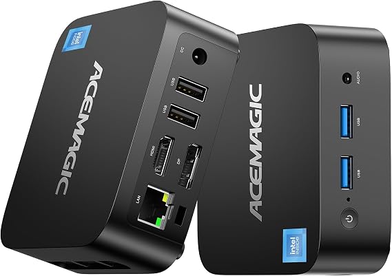 ACEMAGIC Mini PC Vista V1,Twin Lake N150(3.6GHz) 8GB DDR4 RAM 256GB M.2 SSD Mini Desktop Computer(Beat N100/N95) Micro PC,Small PC 2.4G/ 5.0G WiFi 4K Dual Display/HDMI/LAN/BT for Business/Home/Office