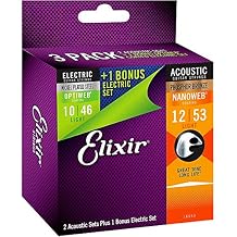Elixir 2x Phosphor Bronze Acoustic 1x Electric Strings w OPTIWEB Coating