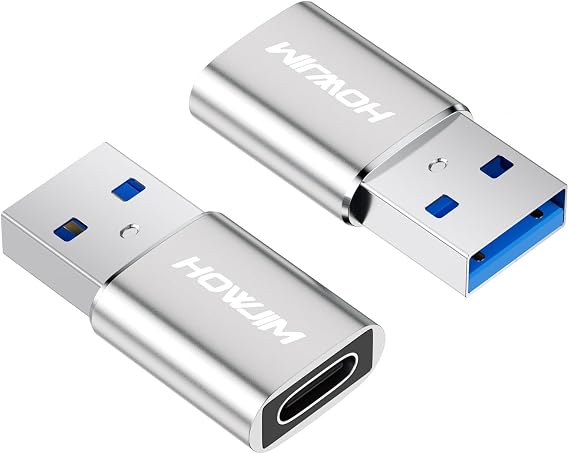 USB to USB C Adapter Pack of 2 5Gbps Type C Female to USB A Male