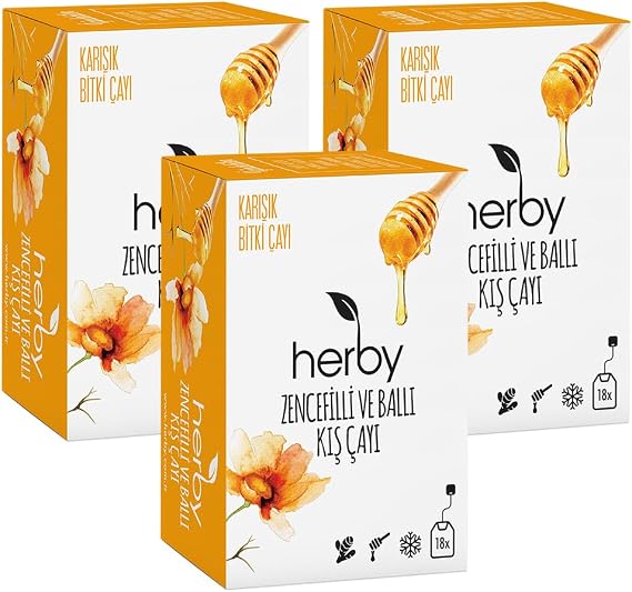 Herby Ginger Honey Winter Tea, Pack of 3
