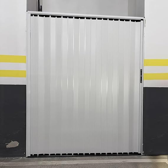 Accordion Door Garage Multifold Sliding Door with Lock & Key, White Foldable Panel Magnetic Folding Door, Internal/Barn/Storeroom Retractable Accordion Gate(80x80in(203x203cm))