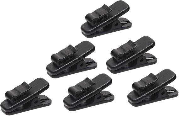 Mini Skater 1 Inch Length Small Earphone Wire Clips Headphone Mount Cable Clothing Clip Earbud Clip to Keep Earphone/Microphone Cord in Place for 1.5mm Wire Diameter Round Wire Earphones,6Pcs (Black)