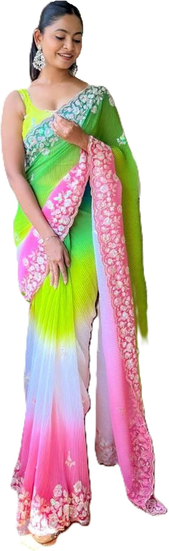 georgette trendy multicolor party wear saree muslim women in saari TC-KARA