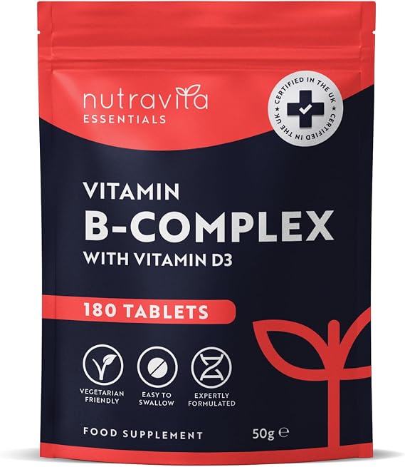 Nutravita Vitamin B Complex - 180 High Strength Tablets (6 Months Supply)