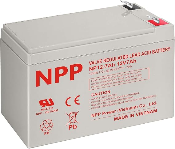 NPP 12V 7Ah Rechargeable AGM Battery, 6FM7 F1 Terminal 12Volt Small UPS Batteries Replacement for UB1270, Alarm Systems, Emergency Lights, Ride-on Toys, Verizon Fios Box