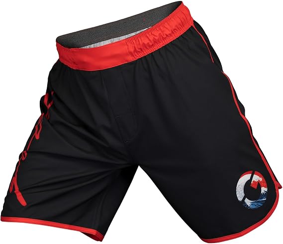 Gold BJJ The Wave Jiu Jitsu Shorts - Fight Short for No Gi, Wrestling, MMA & Boxing