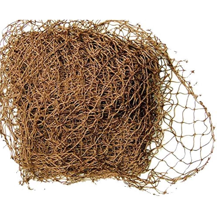 Knotted Netting - Camo Netting to Customize, Hunting Gear, Camouflage Netting Used by Outdoor Enthusiasts for Climbing, Hunting or Fishing - 4 X 5 with 1x1 Holes, Brown