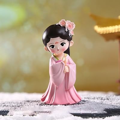 Chinese Ancient Tang Women Statue Girl Sculpture Figurines Handmade Resin Lady Model Desktop Ornaments Home Car Decoration